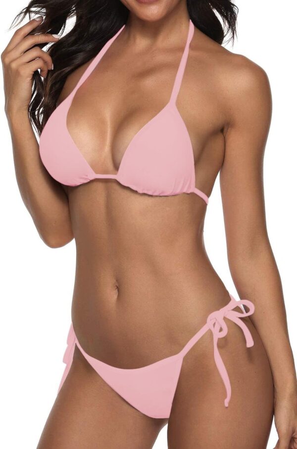Women Two Piece Swimsuit Sexy Swimwear Halter String Triangle Bikini Sets