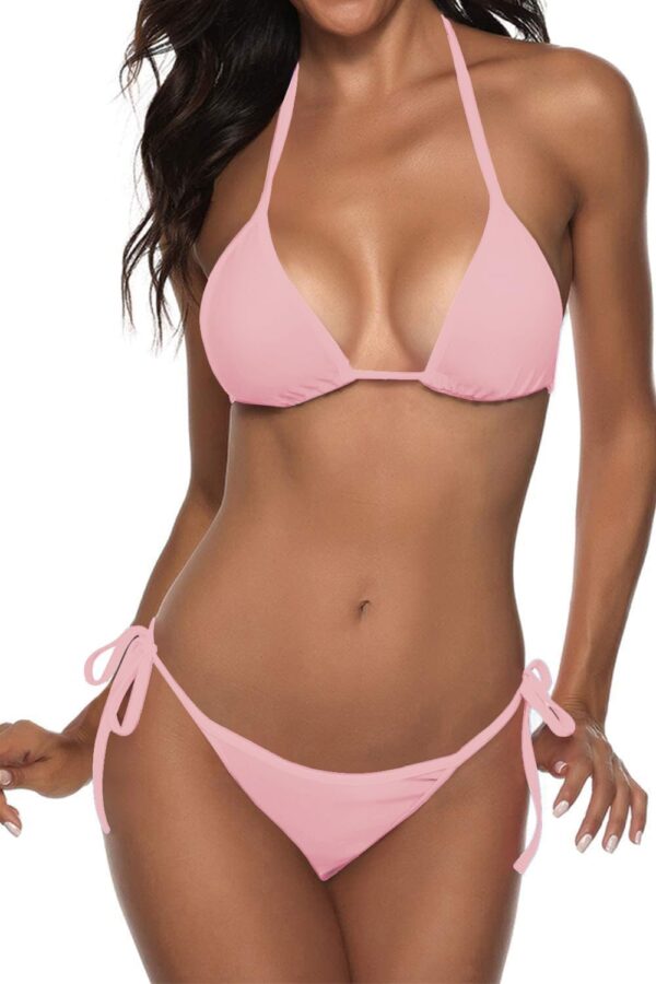 Women Two Piece Swimsuit Sexy Swimwear Halter String Triangle Bikini Sets