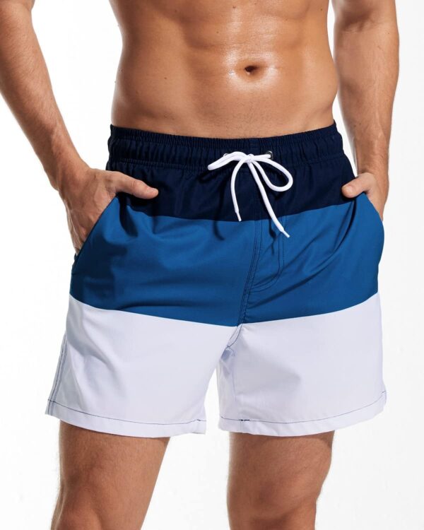 Mens Swimming Trunks with Compression Liner 2 in 1 Quick-Dry Swim Shorts with Zipper Pockets