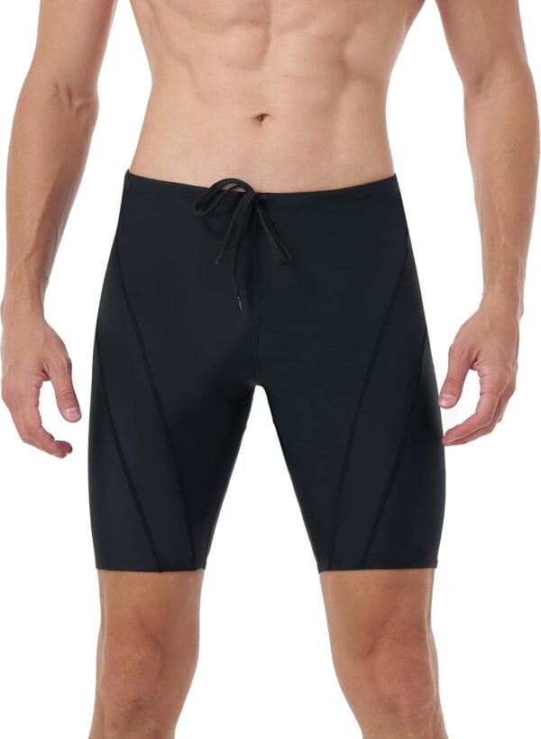 Swim Jammers for Men UPF 50+ Solid Swimming Swimsuit Jammer for Competitive Racing and Training