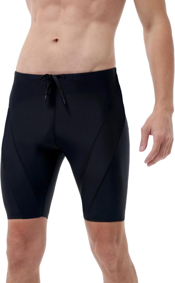 Swim Jammers for Men UPF 50+ Solid Swimming Swimsuit Jammer for Competitive Racing and Training