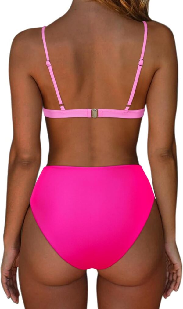 Women Triangle High Cut Bikini Sets Sexy High Waisted 2 Piece Swimsuit