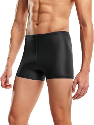 Men's Athletic Swim Jammers Quick Dry Compression Square Leg Swim Brief Swimsuit