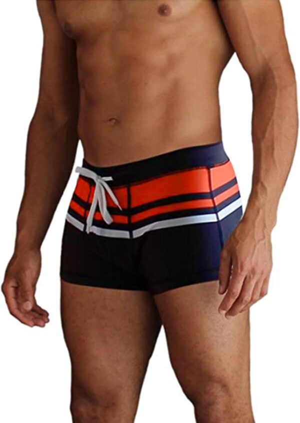 Men's Square Leg Swim Briefs Printed Swimsuit Athletic Swimwear Bathing Suit Swimming Trunks