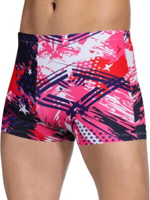 Men's Square Leg Swimming Jammer Shorts UPF50+,Men Swimsuit Swim Jammers Fabric Shape Retention