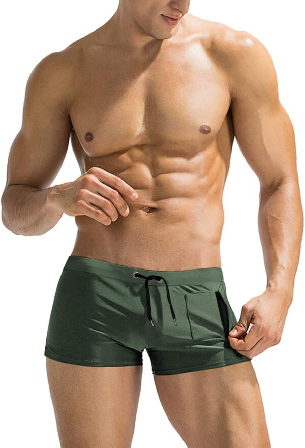 Mens Swim Trunks Swimwear Bathing Suit Swim Brief Square Leg Board Short S-3XL