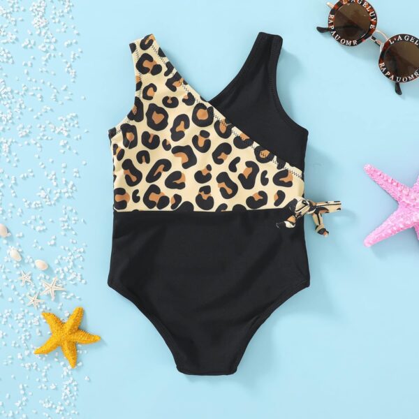 Toddler Girl One Piece Swimsuit Color Block Stripe Swimwear Summer Beach Bathing Suit 12M-5T