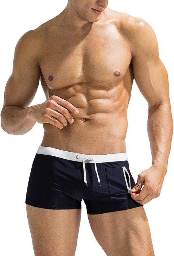 Mens Swim Trunks Swimwear Bathing Suit Swim Brief Square Leg Board Short S-3XL